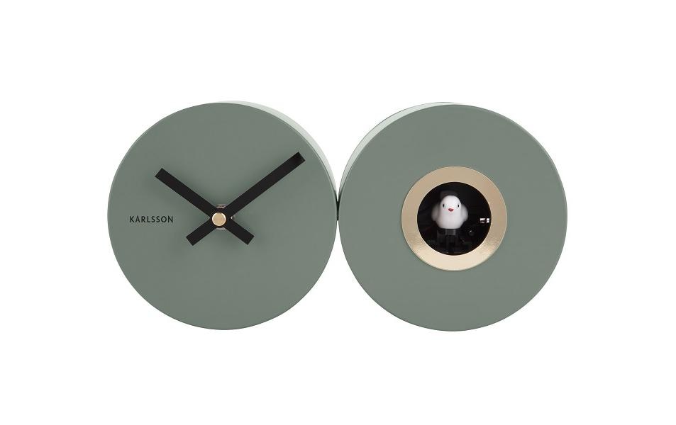 KARLSSON, Wanduhr Kuckuck Grün Matt
