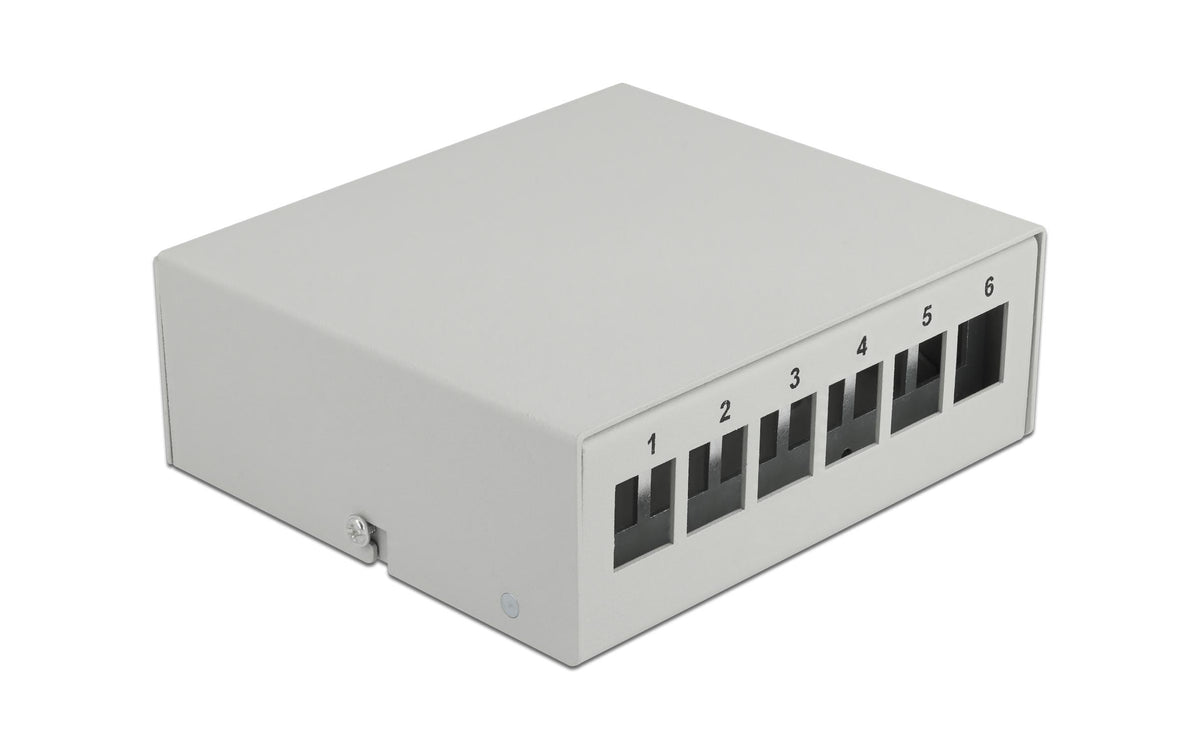 Delock Keystone Leergehäuse: 6 Port, grau