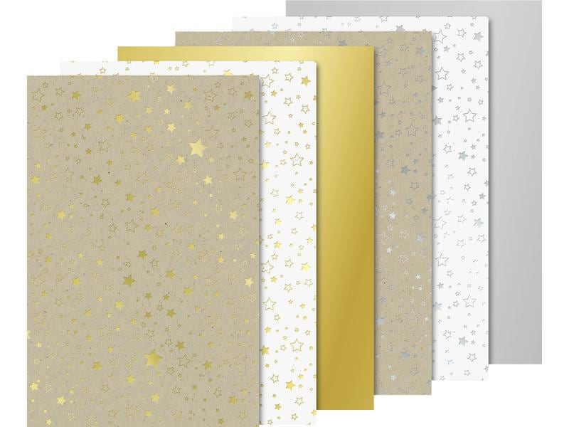 Heyda | Bastelkarton Sterne | A4, 12 Blatt, 220 g/m²
