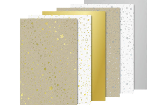 Heyda | Bastelkarton Sterne | A4, 12 Blatt, 220 g/m²