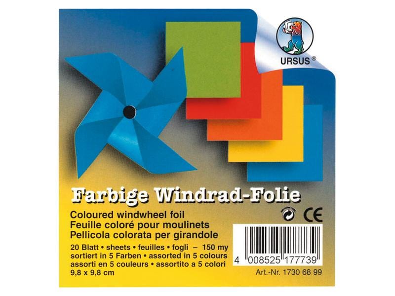 URSUS | Faltblätter für Windräder | 150my, 20 Blatt, 5 Farben