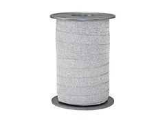 Pattberg | Geschenkband Poly Glitter | Grösse: 1 cm x 100 m, Farbe silber
