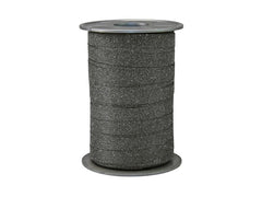 Pattberg | Geschenkband Poly Glitter | Grösse: 1 cm x 100 m, Farbe schwarz