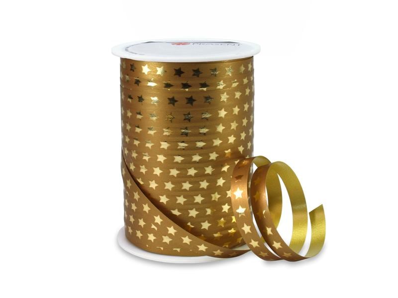 Pattberg | Geschenkband Christmas Star | Grösse: 1 cm x 100 m, Farbe gold