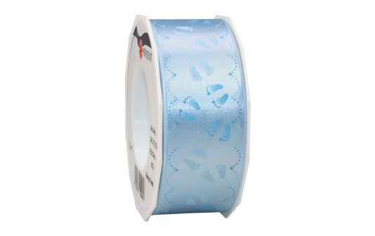 Pattberg | Geschenkband Baby Feet | Grösse: 4 cm x 20 m, Farbe blau