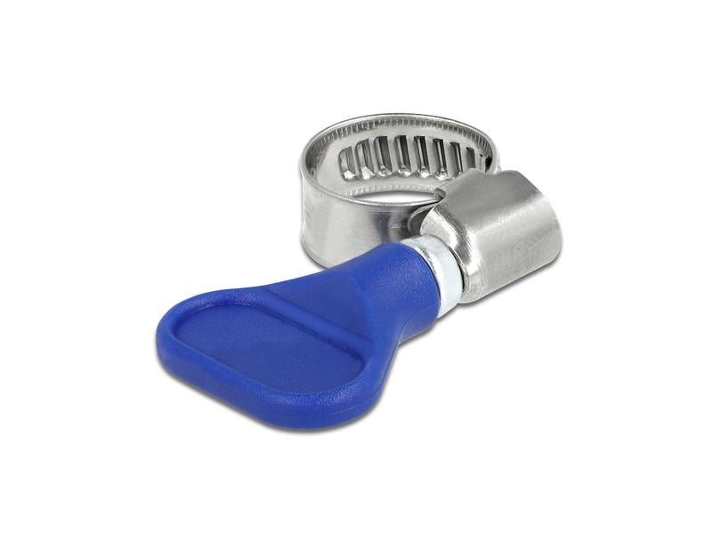 Delock | Schlauchschellen 10-16mm, 5 Stück | Edelstahl 400 SS mit Flügelmutter, Blau