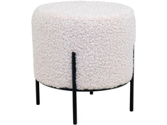 House Nordic | Pouf Alford | 1 Stk., Polyester, Pinienholz, Stahl