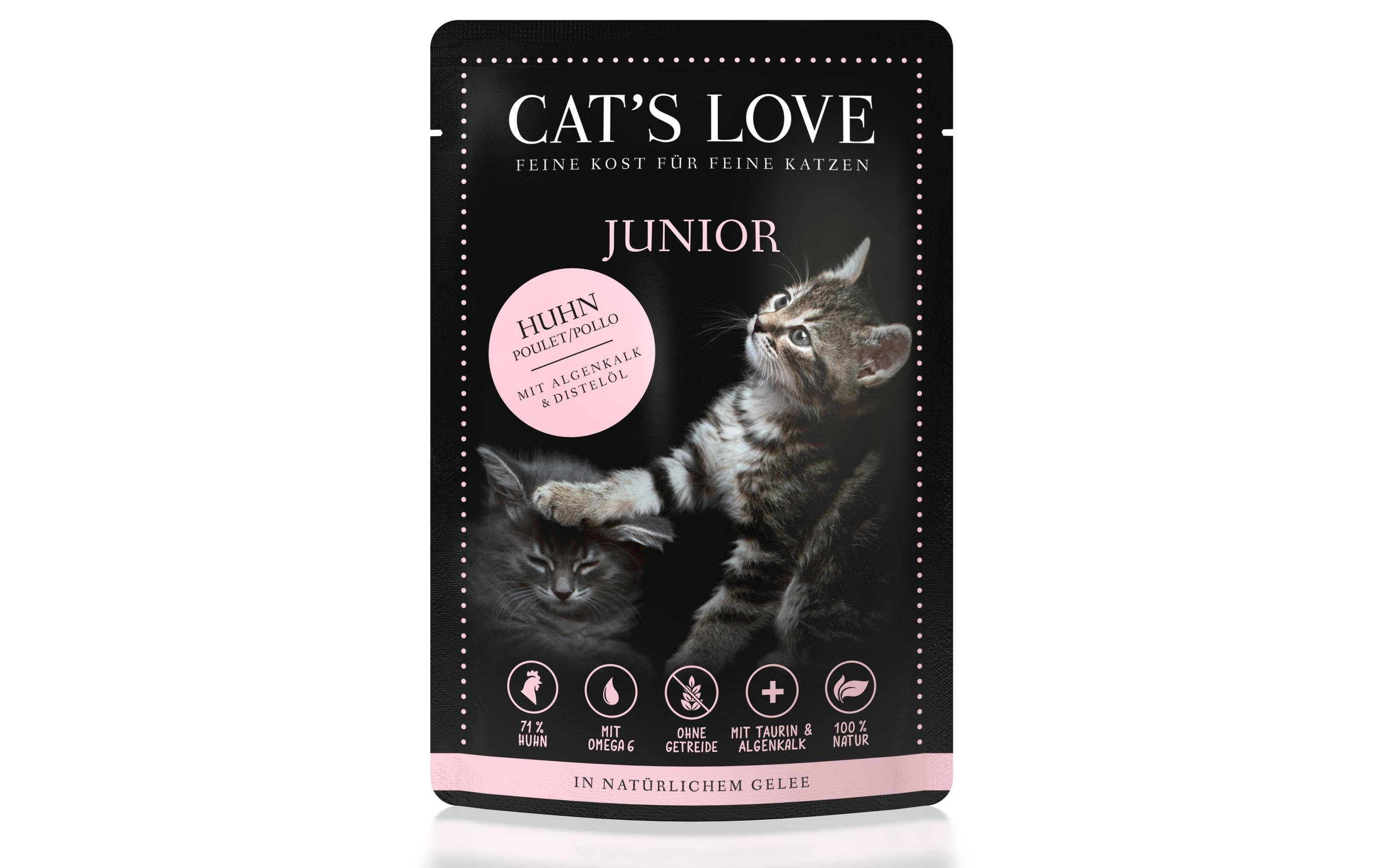Cat's Love, Nassfutter Junior Huhn, 85 g