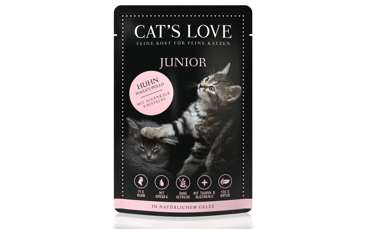 Cat's Love, Nassfutter Junior Huhn, 85 g