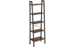 VASAGLE | Regal, Schwarz-Braun, Stahl | Spanplatte, 56 x 172 x 34 cm (BxHxT)