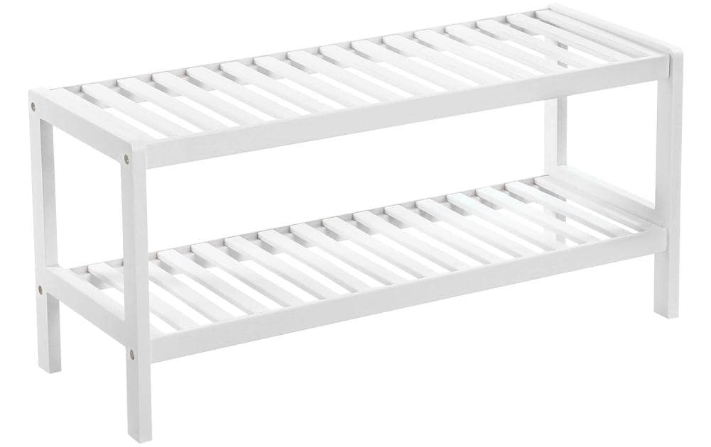 Songmics Schuhregal Bambus, Weiss
