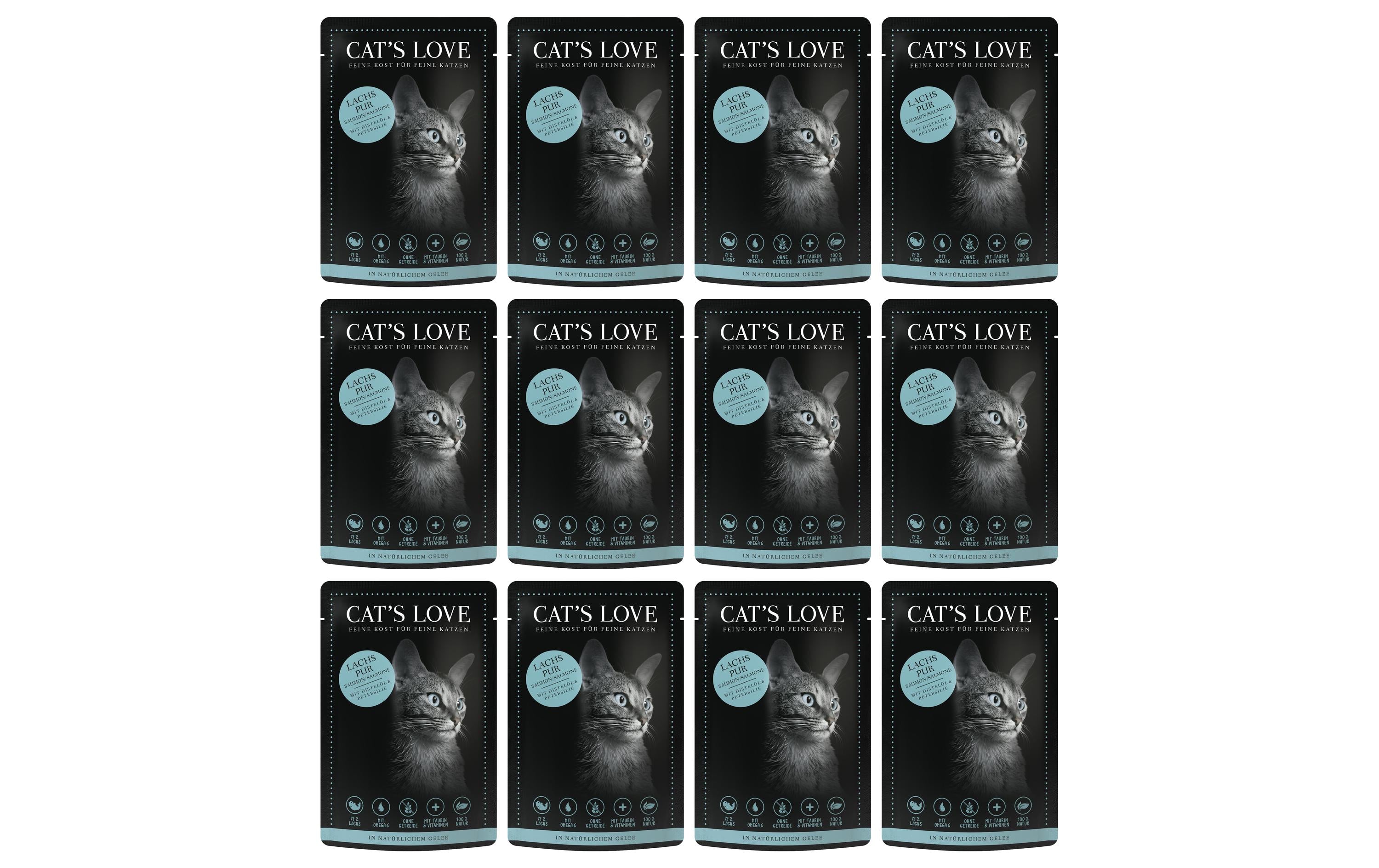 Cat's Love, Nassfutter Adult Lachs, 12 x 85