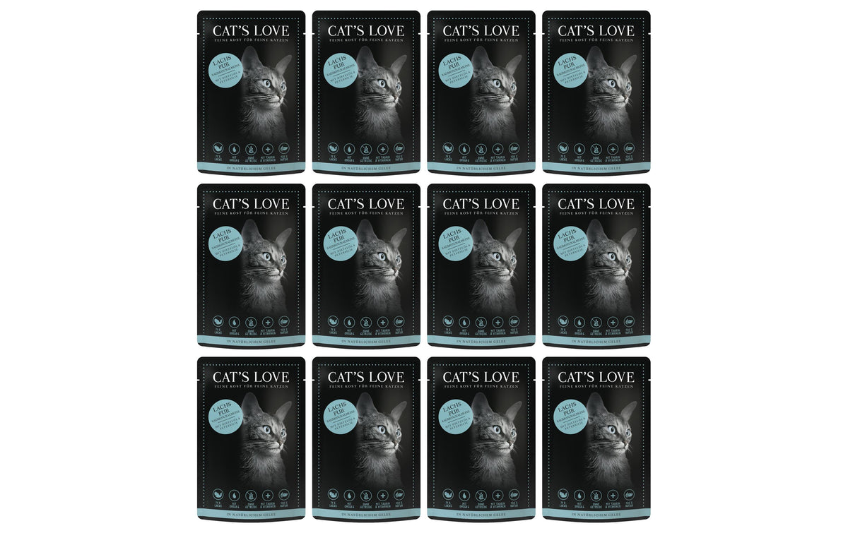 Cat's Love, Nassfutter Adult Lachs, 12 x 85