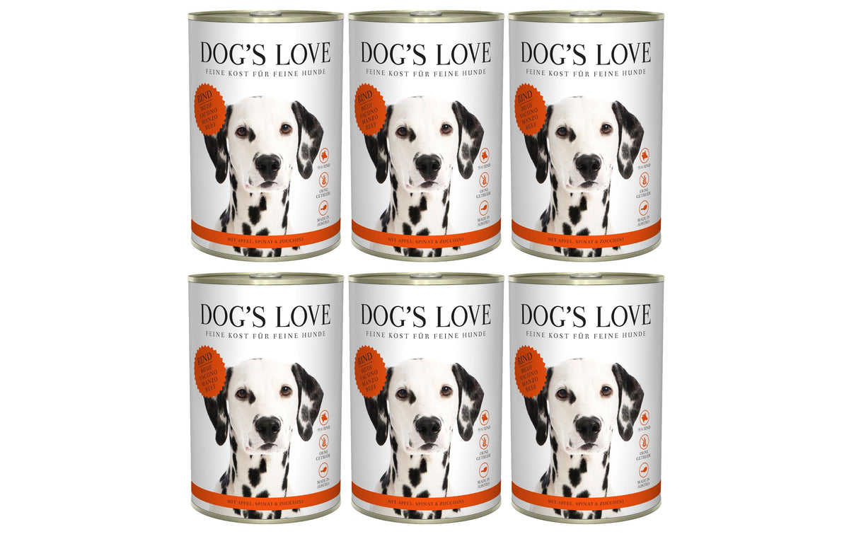 Dog's Love, Nassfutter Adult Rind, 6 x 400