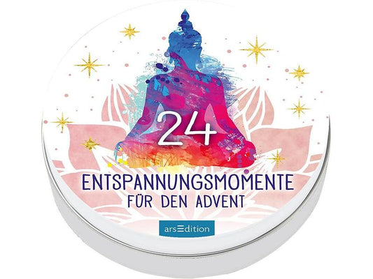 Literatur diverse | Ars Edition Adventskalender Entspannung | Metalldose mit 24 runden Karten