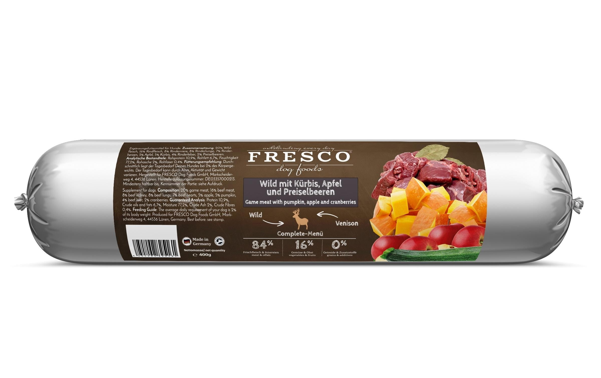 FRESCO, Nassfutter BARF Wild mit Kürbis, 40