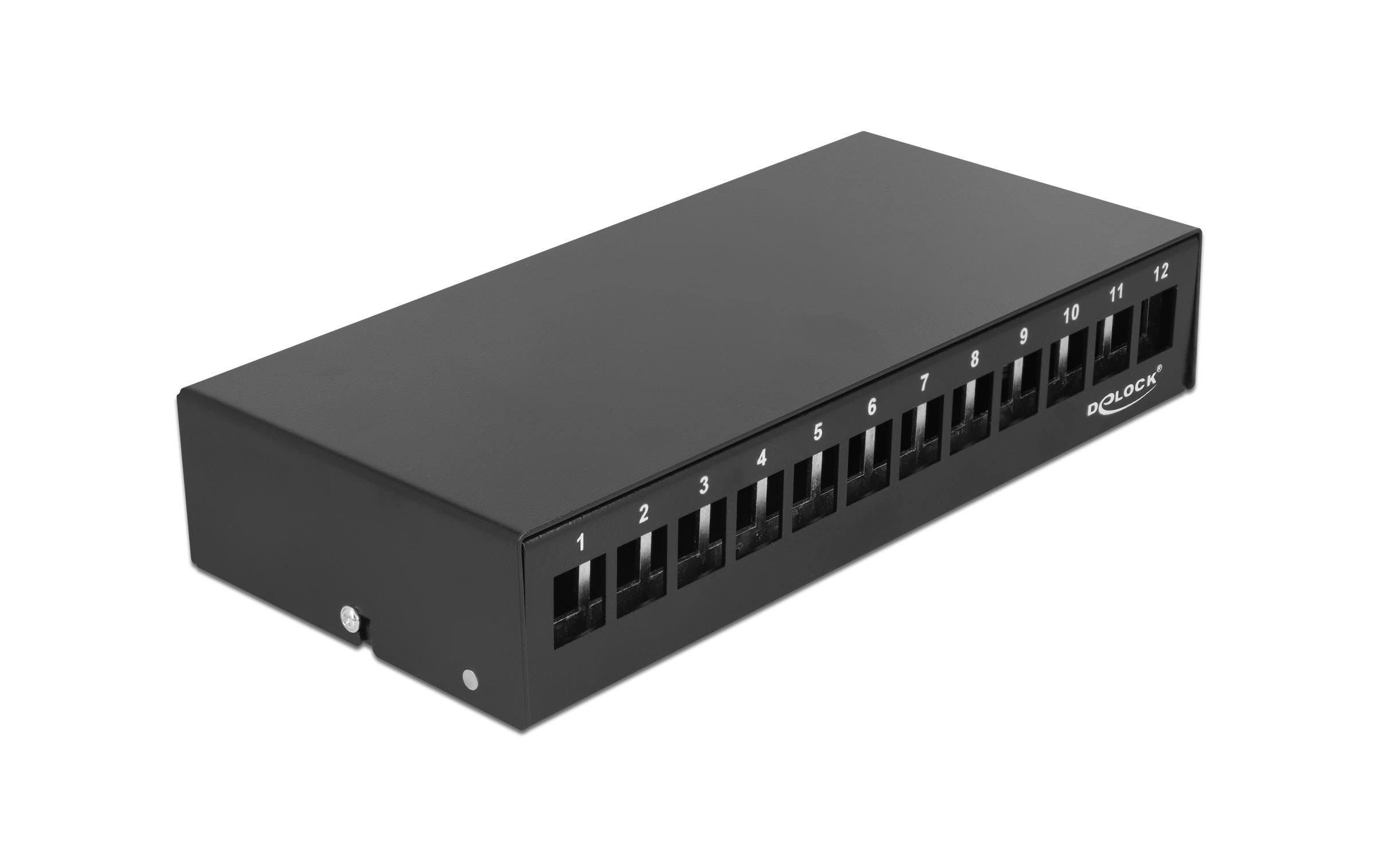 Delock Keystone Patchpanel:12Port, schwarz