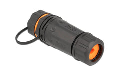 Delock | Cat.6A mit Gehäuse&Verschlusskappe | RJ45 zu RJ45 Buchse, wasserfest, orange