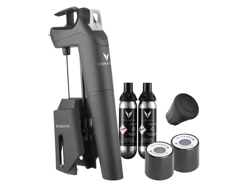 Coravin | Weinausgiesser Timeless Three + Set | Kunststoff, mit 2 Patronen, Schraubverschlu