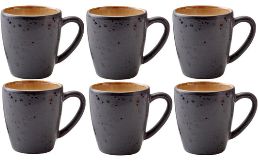 Bitz | Kaffeetasse 190 ml, 6 Stück, Schwarz/ | 6 Stück, V: 190ml, H: 8cm, D: 6.8cm