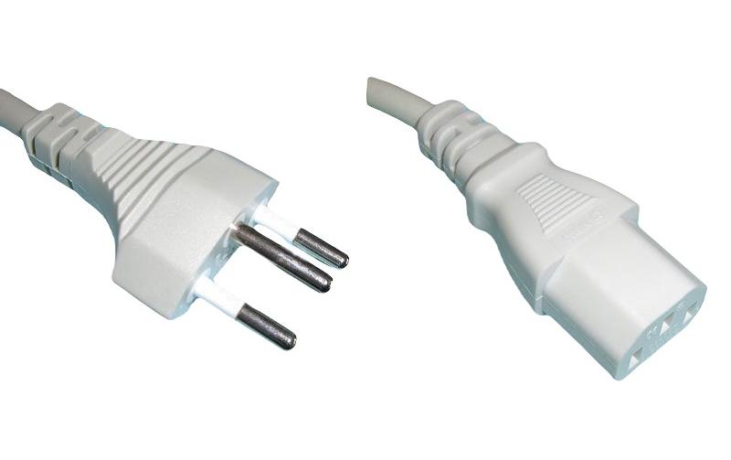 Diggelmann, Netzkabel 8 m C13 - T12, Weiss