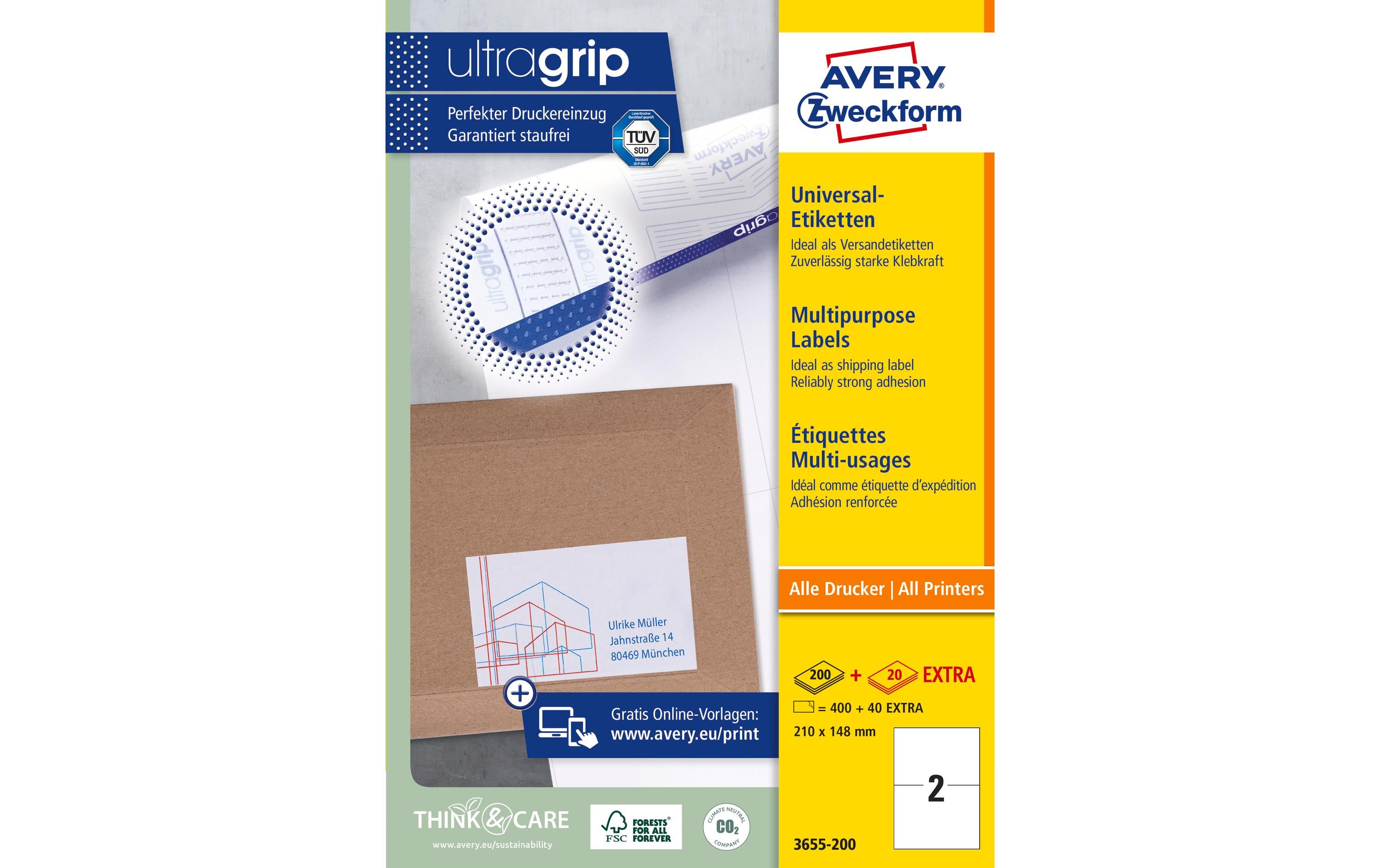 Avery Zweckform Etiketten A4, 210x148mm