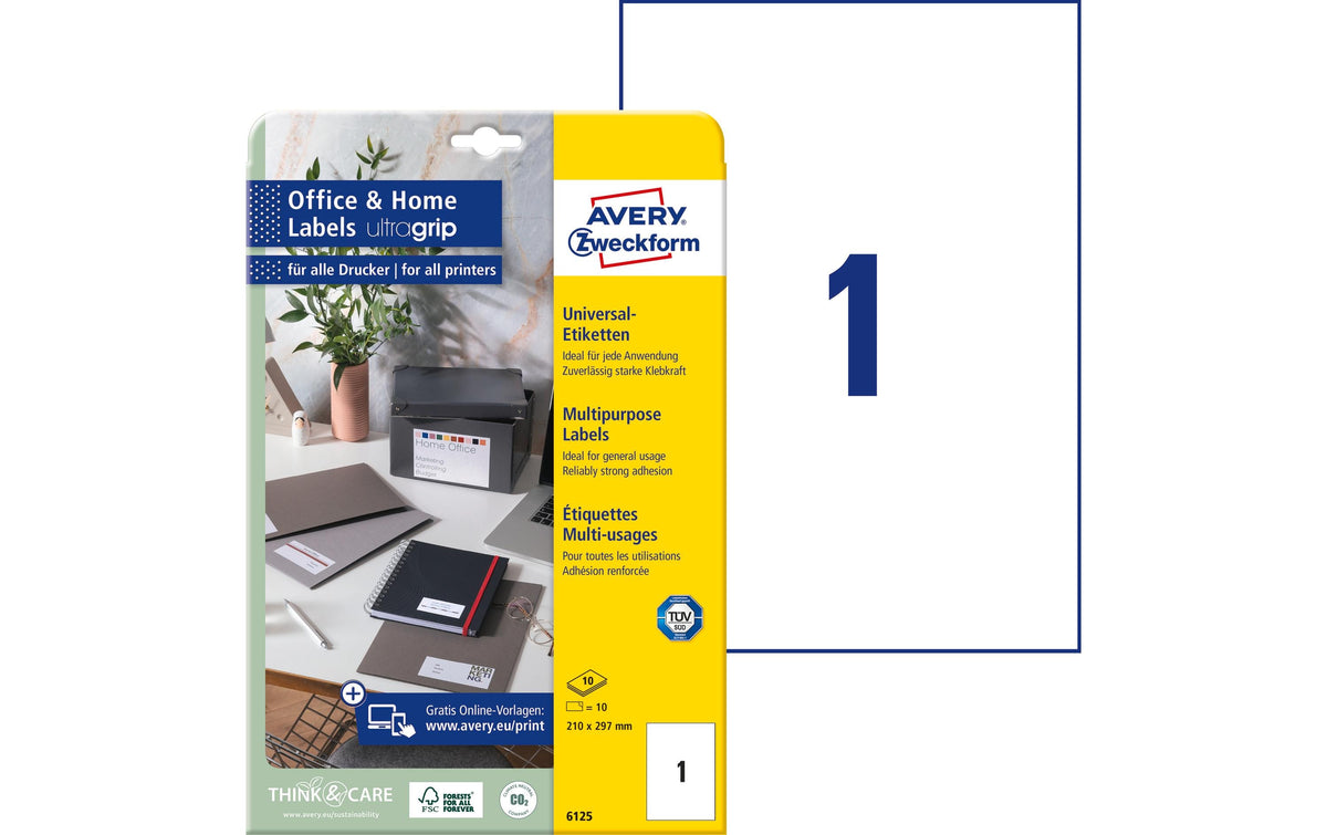 Avery Zweckform Etiketten A4, 210x297mm