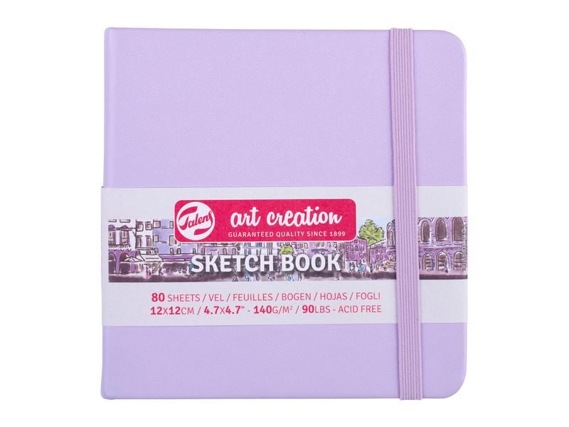 Talens | Skizzenbuch 12 x 12 cm | 140g/m2, 80 Bogen, gebunden, Violett