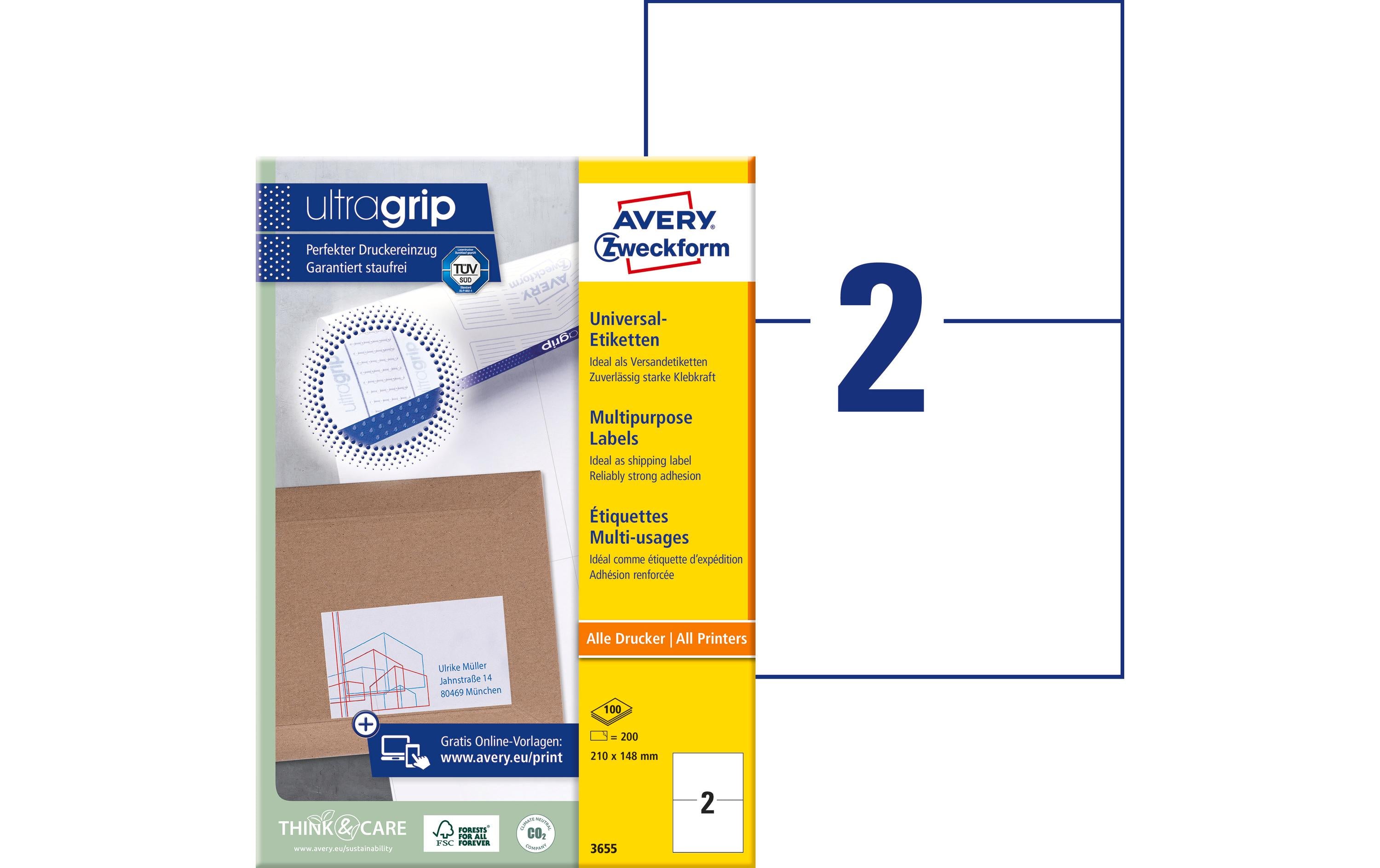 Avery Zweckform Etiketten A4, 210x148mm