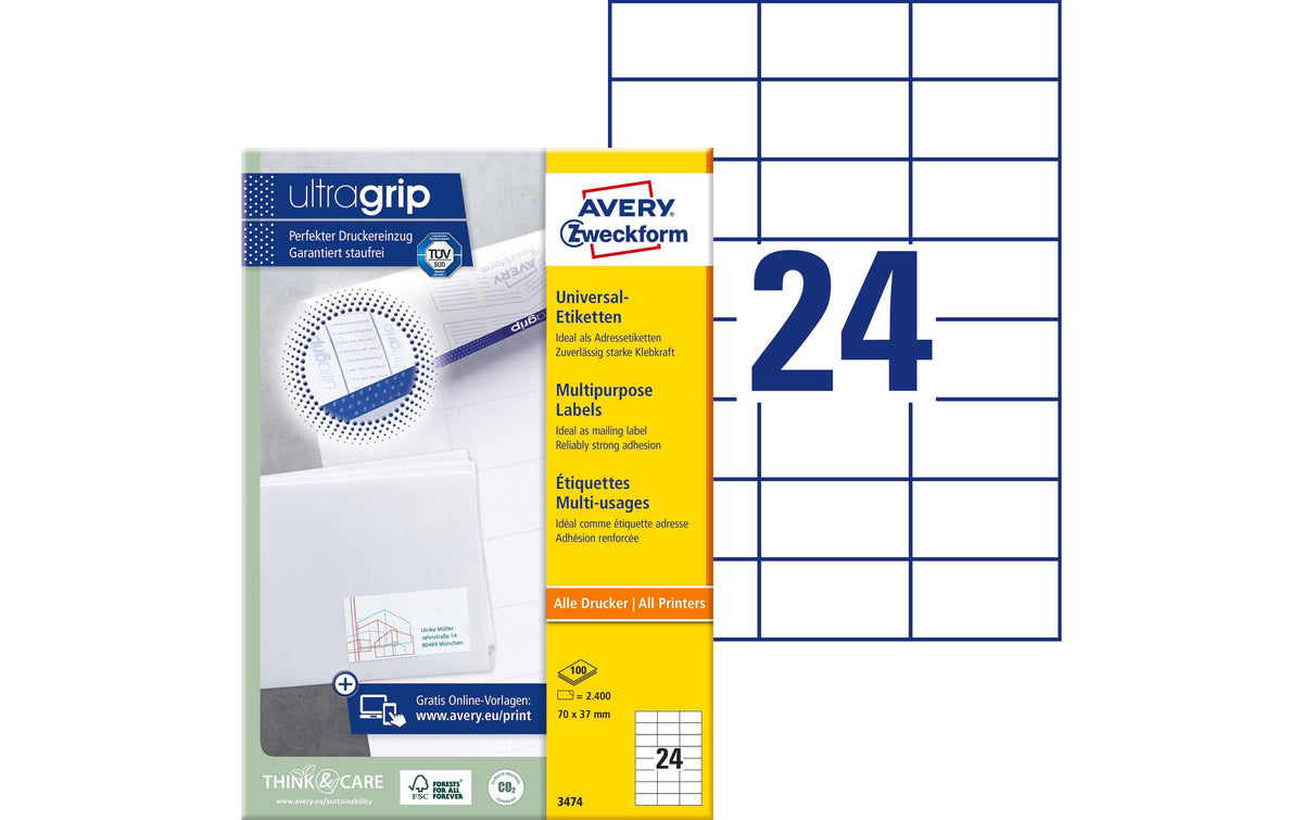 Avery Zweckform Etiketten A4, 70x37mm