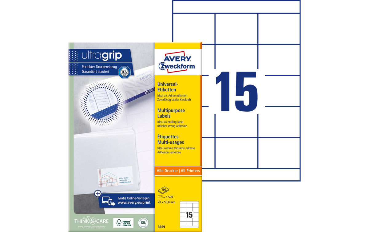 Avery Zweckform Etiketten A4,70 x 50.8 mm