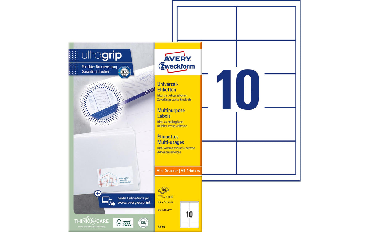 Avery Zweckform Etiketten A4, 97 x 55 mm