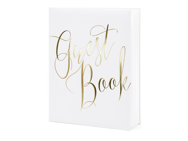 Partydeco | Gästebuch | weiss/gold, 20 x 24.5 cm, 22 Seiten