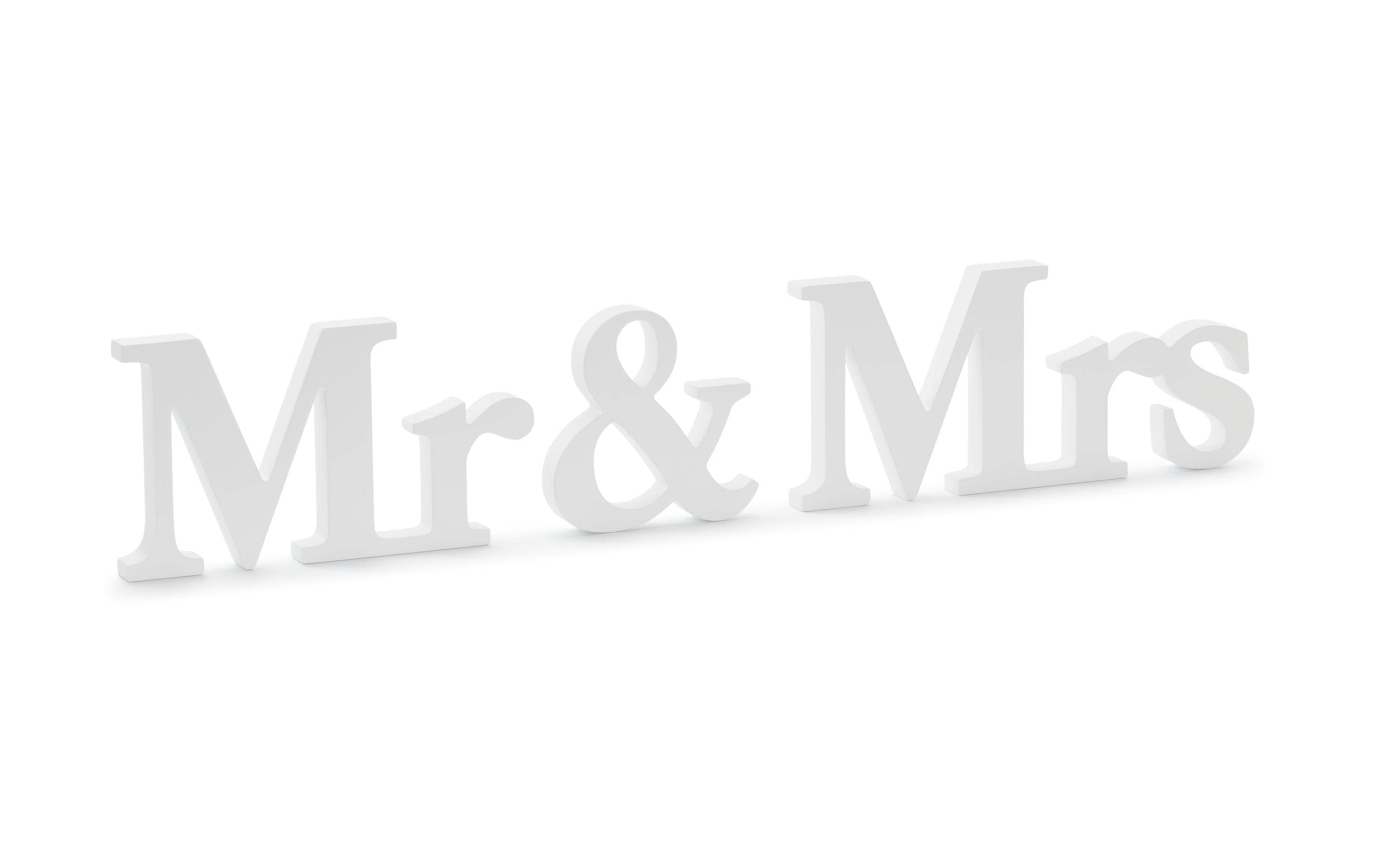 Partydeco Holzschrift Mr & Mrs
