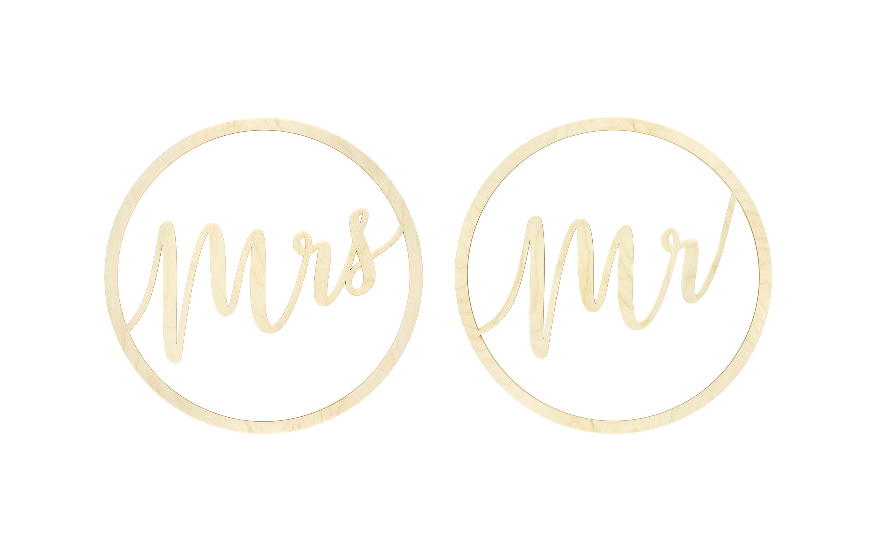 Partydeco Holzdekoration Mrs Mr