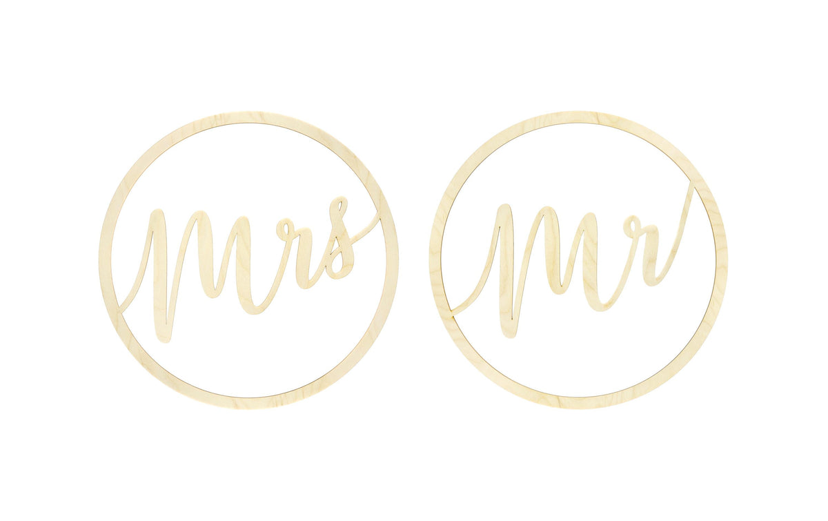 Partydeco Holzdekoration Mrs Mr