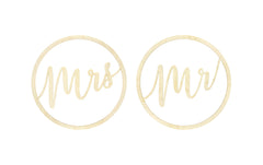 Partydeco Holzdekoration Mrs Mr