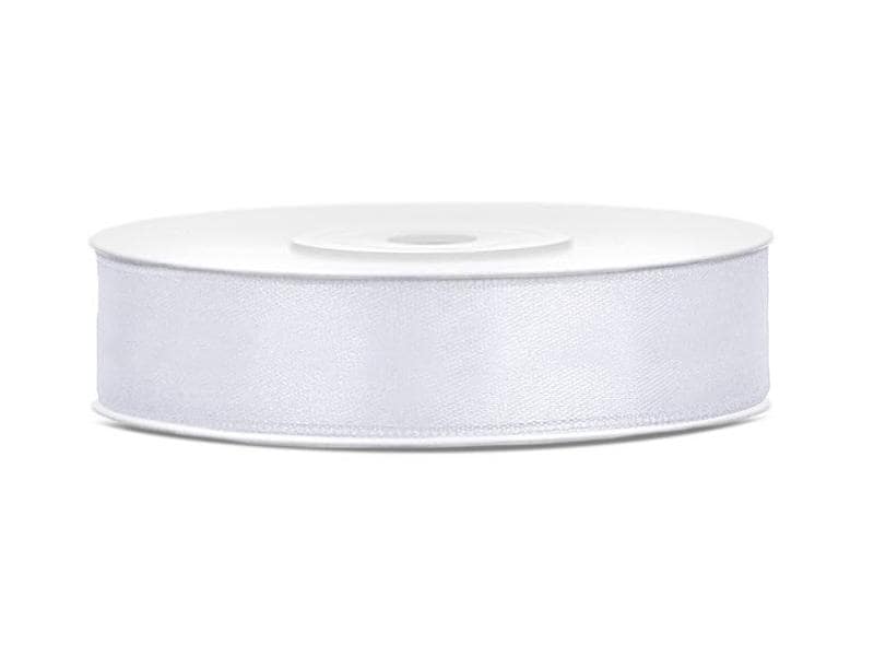 Partydeco | Satinband | weiss, 1.2 cm x 25 m