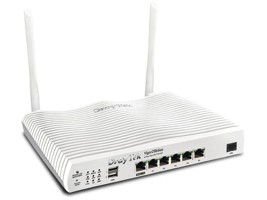 DrayTek | Vigor 2866ax: Gfast Modem-Firewall | 5xGE, 32xVPN, USB, CF, WiFi-6