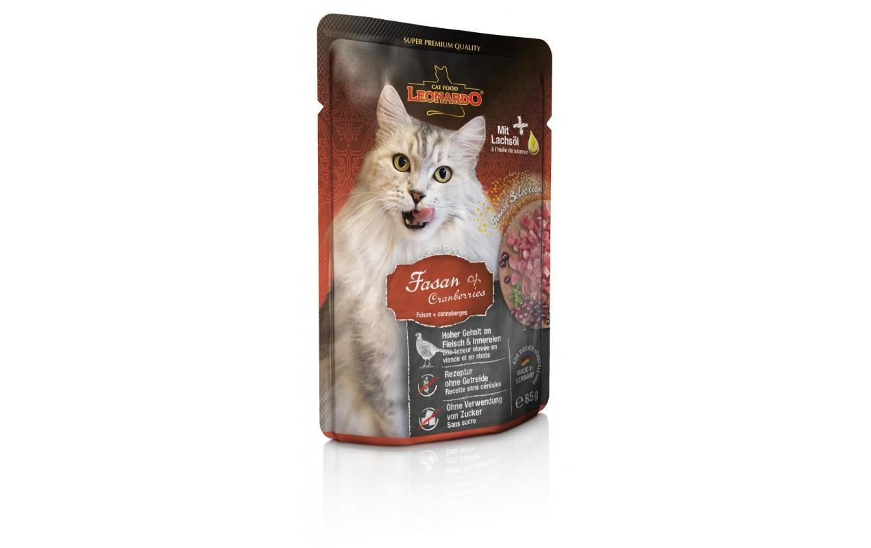 Leonardo Cat Food, Nassfutter Fasan & Cranb