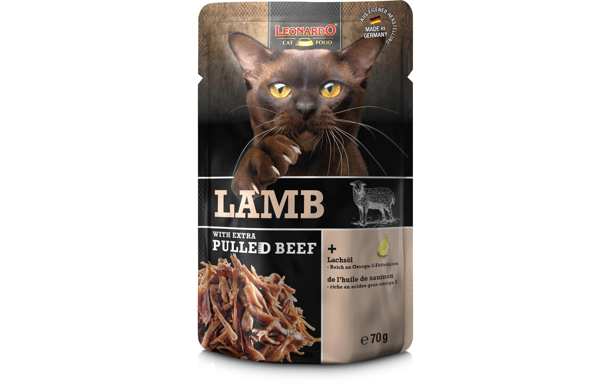 Leonardo Cat Food, Nassfutter Kalb & Pulled