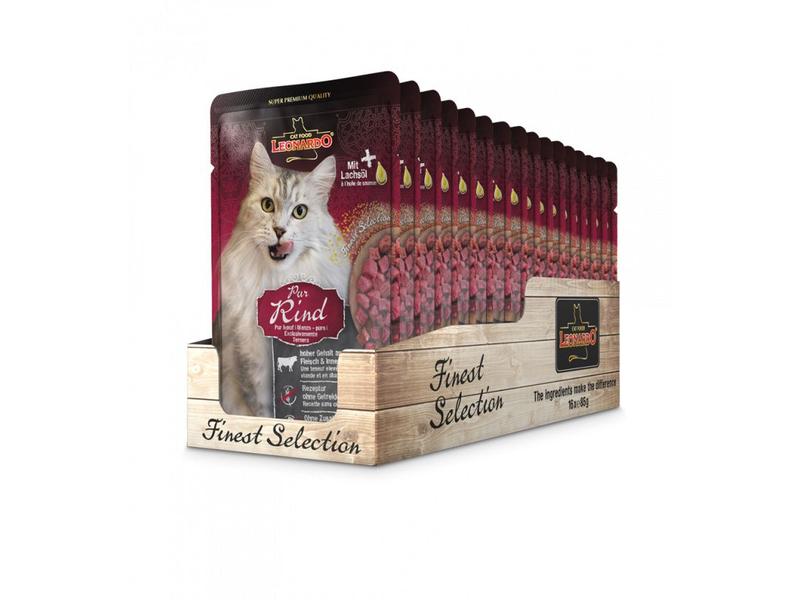 Leonardo Cat Food | Nassfutter Rind Pur | 16 x 85 g