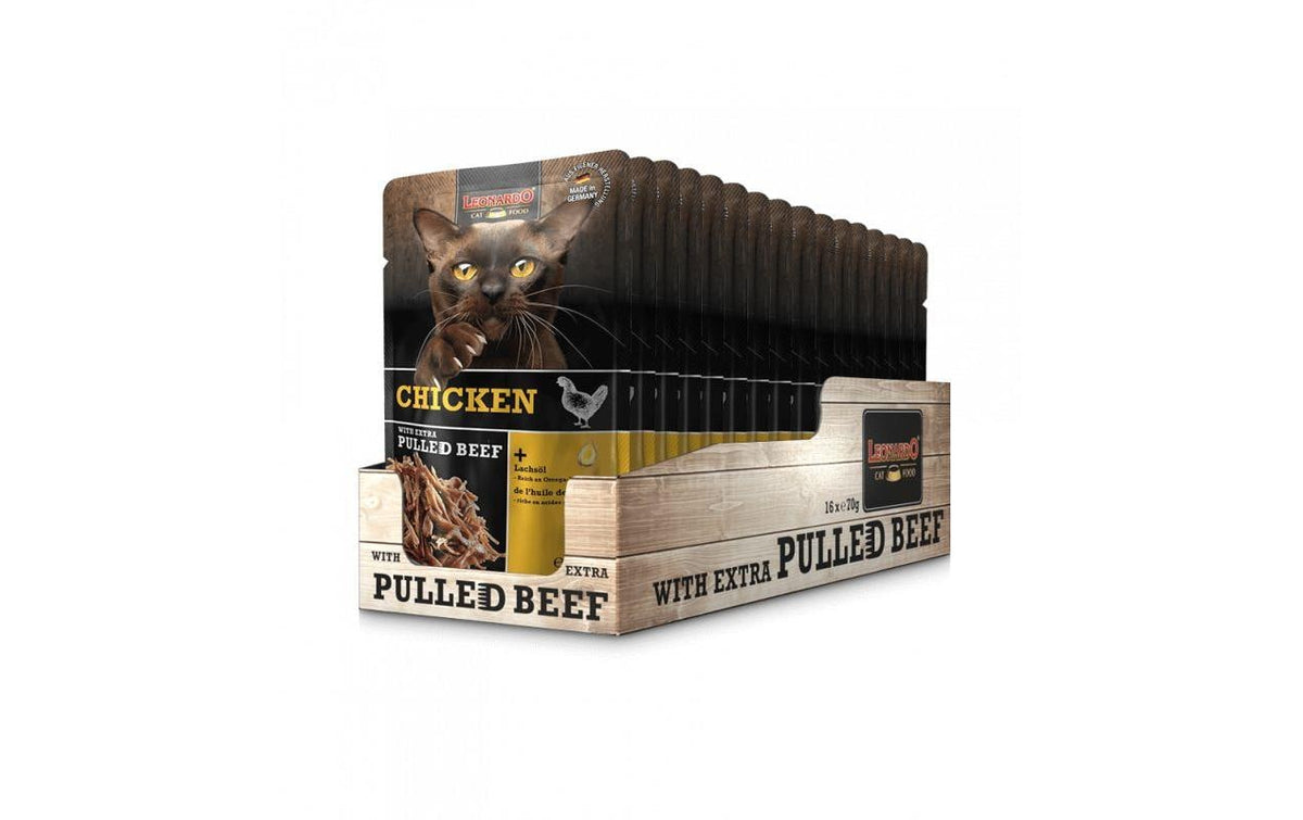 Leonardo Cat Food, Nassfutter Huhn & Pulled