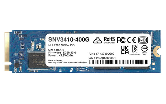 Synology, SSD SNV3410 M.2 2280 NVMe 400 GB