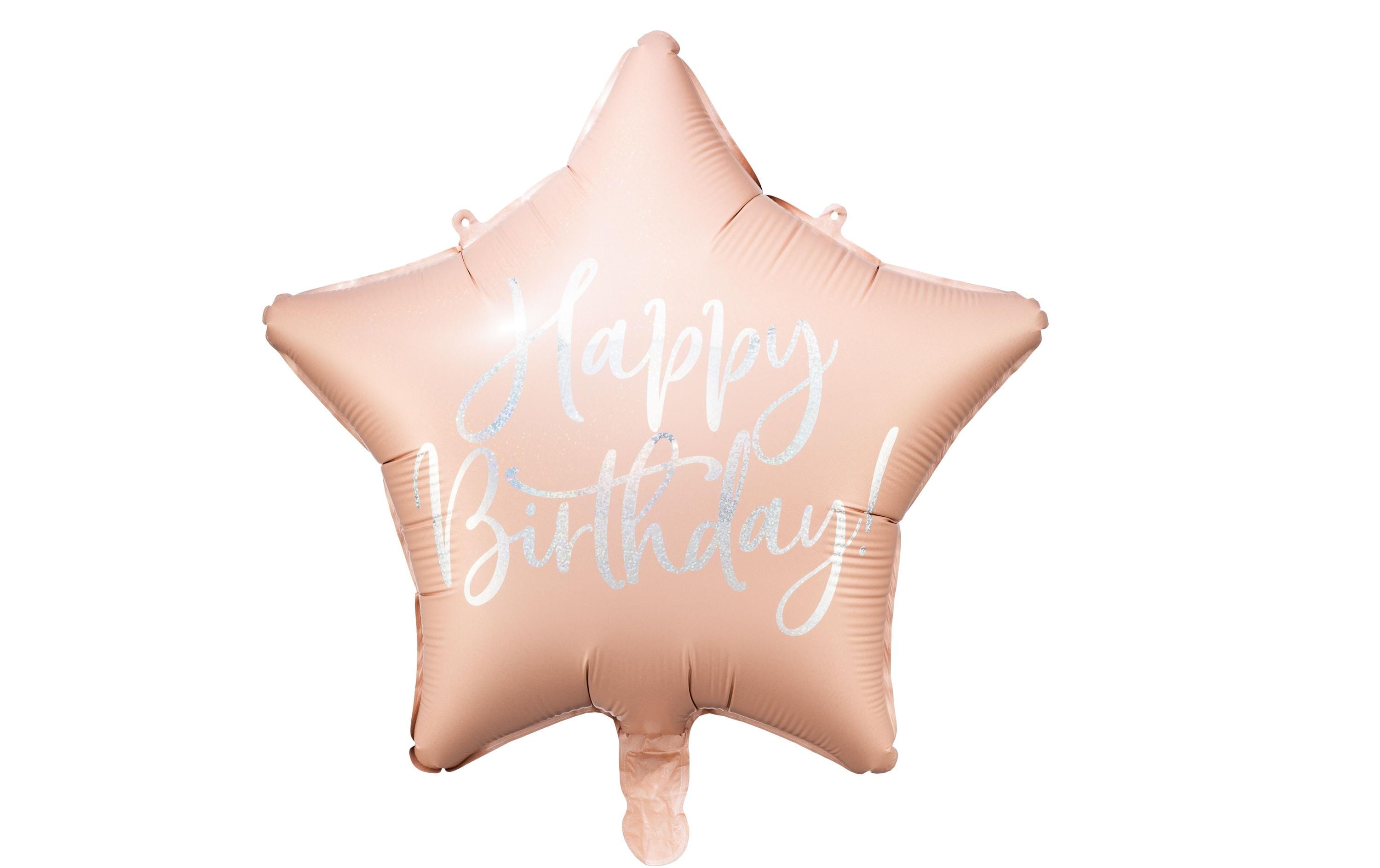 Partydeco, Folienballon Happy Birthday Rosa