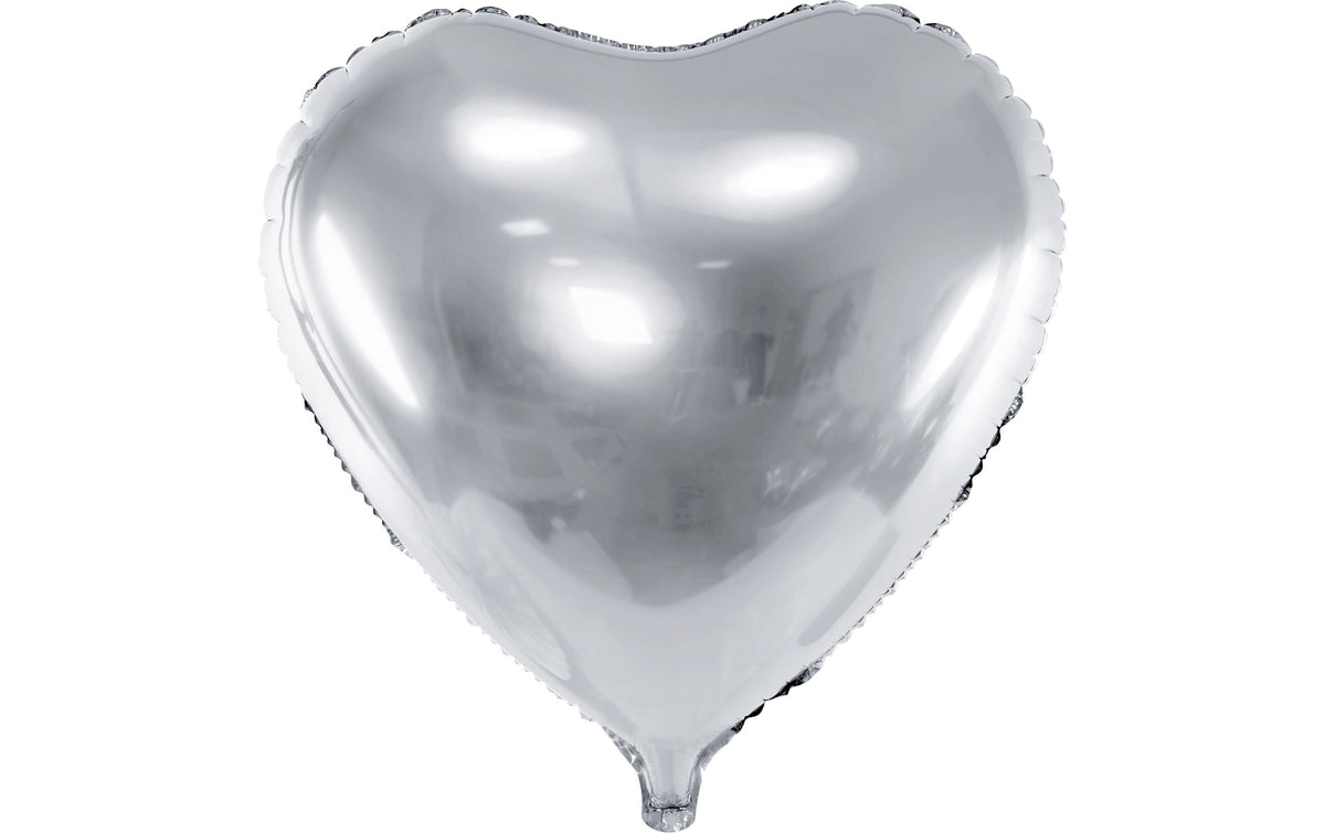 Partydeco, Folienballon Herz Silber