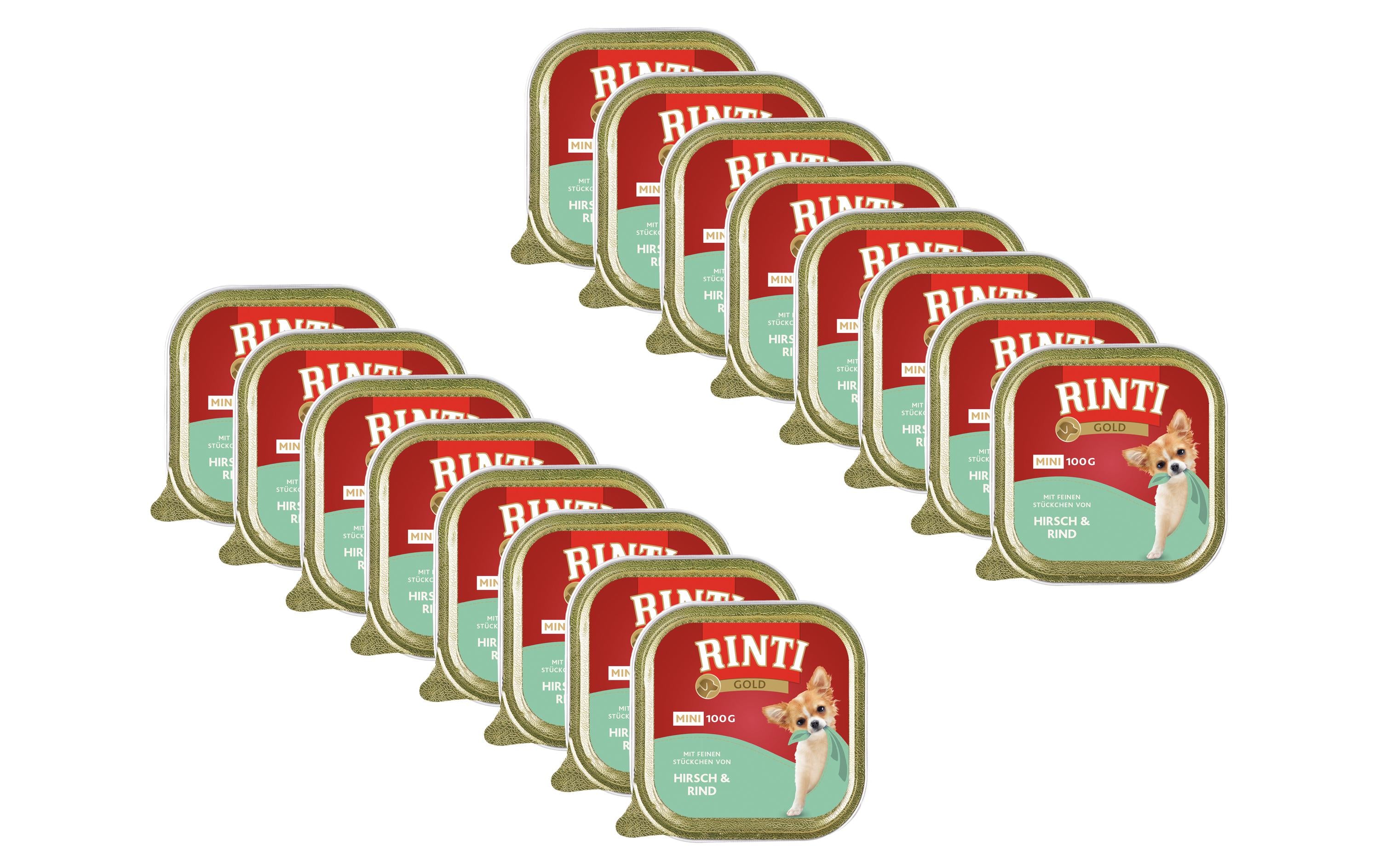 Rinti, Nassfutter Gold Mini Hirsch & Rind,