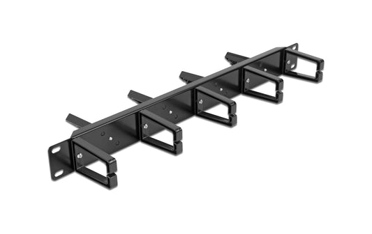 Delock | 19 Kabelmanagement Rangierpanel | Beidseitig mit 9 Bügeln, 1 HE, schwarz