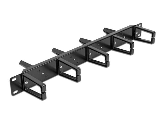 Delock | 19 Kabelmanagement Rangierpanel | Beidseitig mit 9 Bügeln, 1 HE, schwarz
