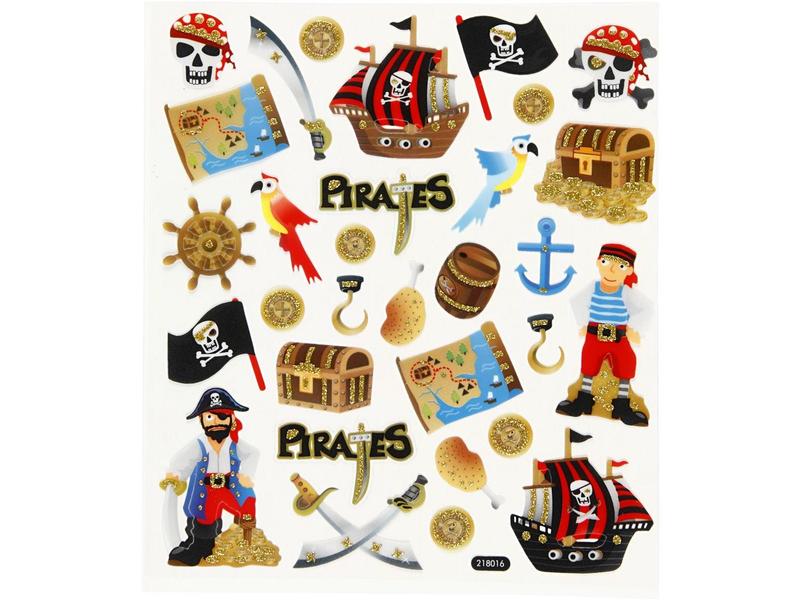 Creativ Company | Motivsticker Pirat | 1 Blatt, Mehrfarbig